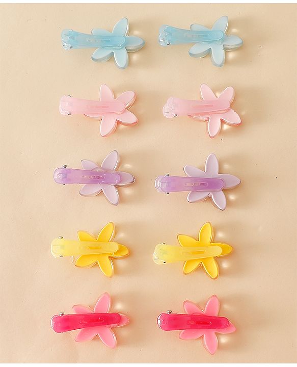 Babyhug Floral Bloom Hair Clips - PInk & Purple