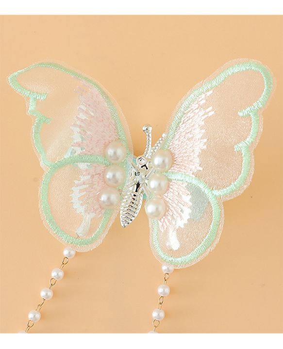 Pine Kids Butterfly Pearl Baby Hair Clip - Light Green