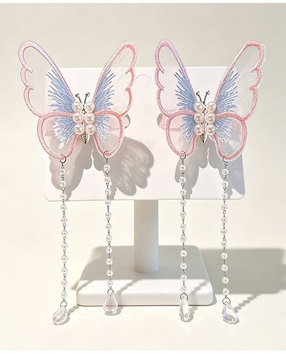 Pine Kids Butterfly Pearl Baby Hair Clip - Pink