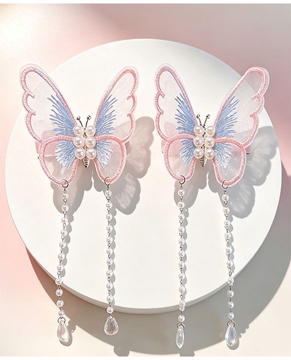 Pine Kids Butterfly Pearl Baby Hair Clip - Pink