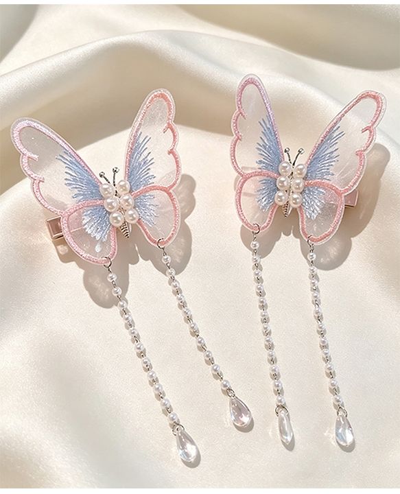 Pine Kids Butterfly Pearl Baby Hair Clip - Pink