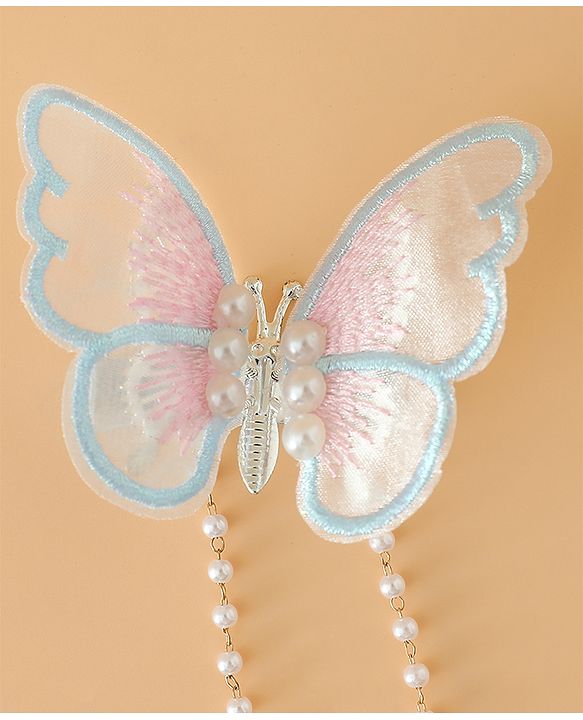 Pine Kids Butterfly Pearl Baby Hair Clip - Light Green - Blue