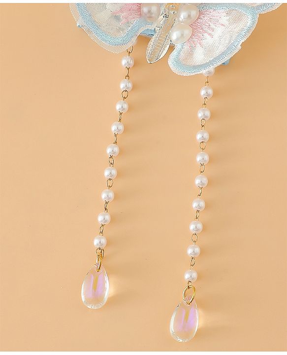Pine Kids Butterfly Pearl Baby Hair Clip - Light Green - Blue