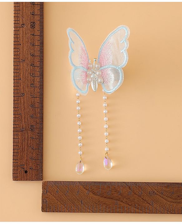 Pine Kids Butterfly Pearl Baby Hair Clip - Light Green - Blue