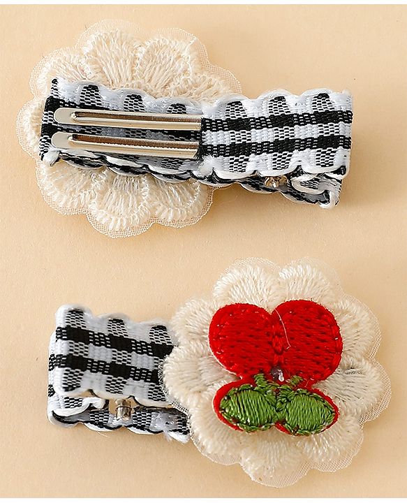 Babyhug Cute Hair Clips for Baby Girls - Red & White