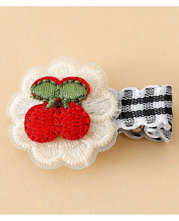 Babyhug Cute Hair Clips for Baby Girls - Red & White