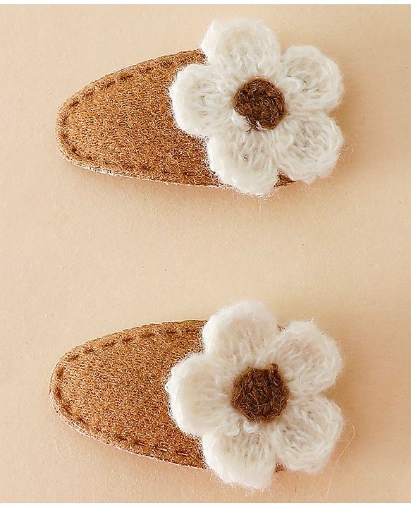Babyhug Fashion Snap Hair Clips - Brown