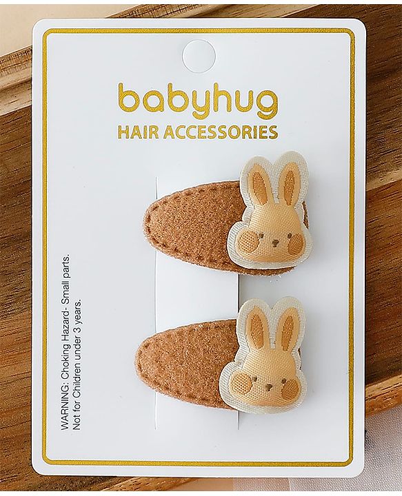 Babyhug  Adorable Rabbit Hair Pins - Brown