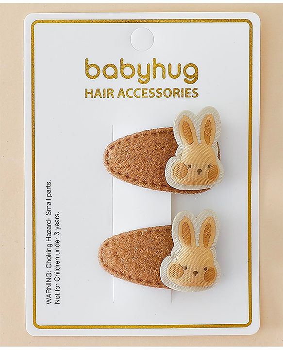 Babyhug  Adorable Rabbit Hair Pins - Brown
