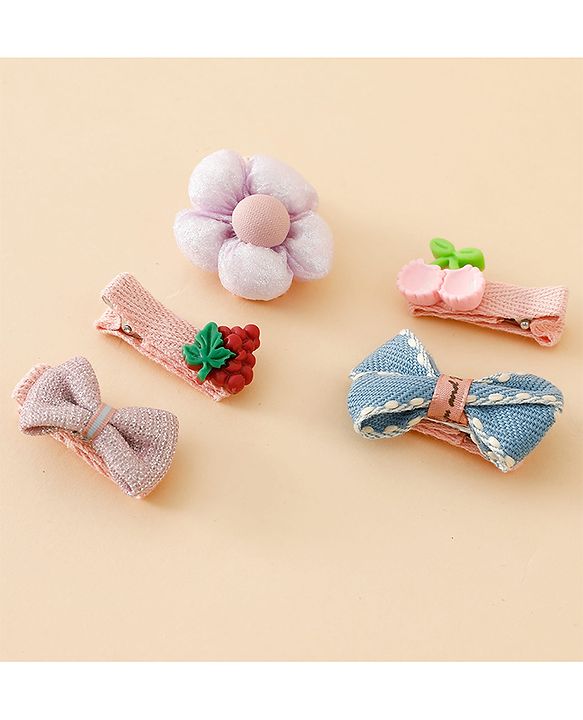 Babyhug Adorable Bow Blossom Hair Clip - Pink&Blue