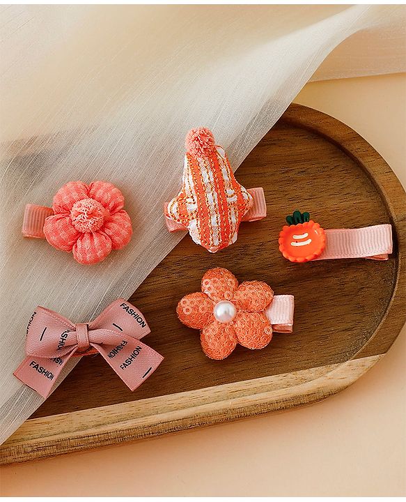 Babyhug Adorable Bow Blossom Hair Clip - Orange