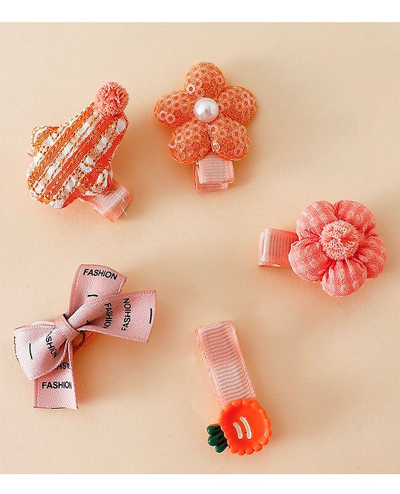 Babyhug Adorable Bow Blossom Hair Clip - Orange