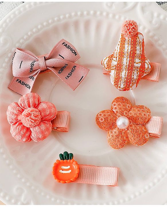 Babyhug Adorable Bow Blossom Hair Clip - Orange