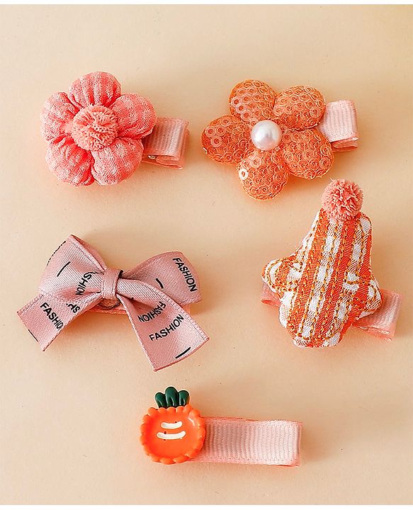 Babyhug Adorable Bow Blossom Hair Clip - Orange