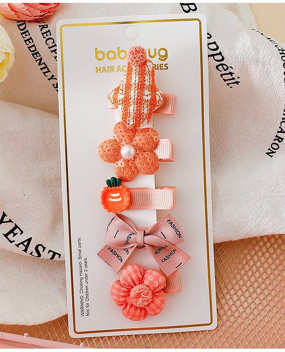 Babyhug Adorable Bow Blossom Hair Clip - Orange