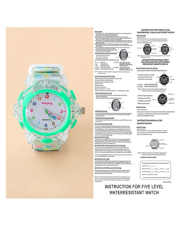 Babyhug Free Size Analog Watch - Green
