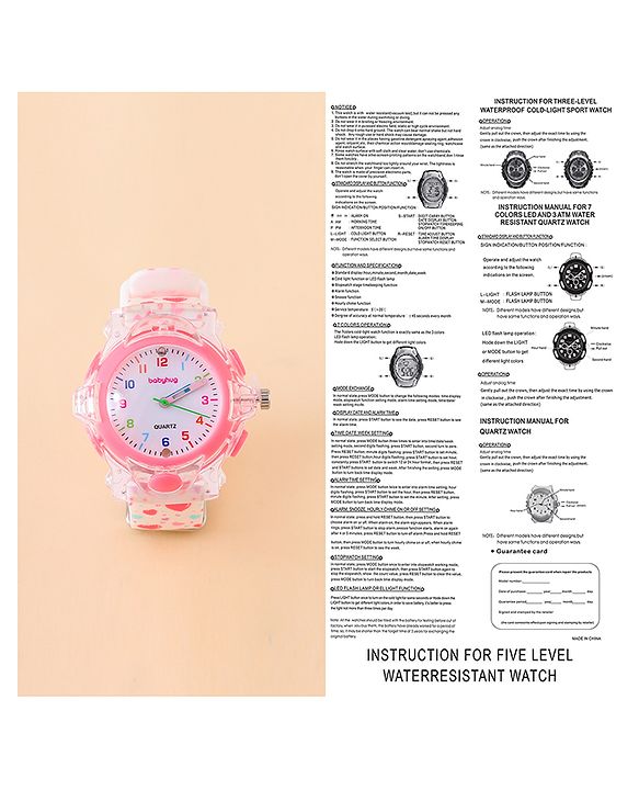 Babyhug Free Size Analog Watch - Pink
