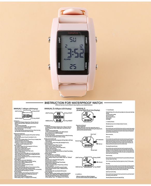 Babyhug Free Size Digital Watch  - Pink