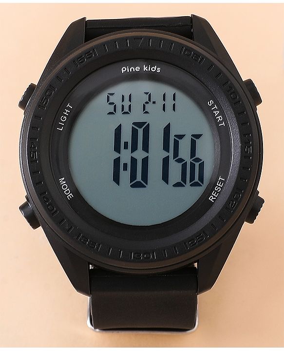 Pine Kids Free Size Digital Watch - Black