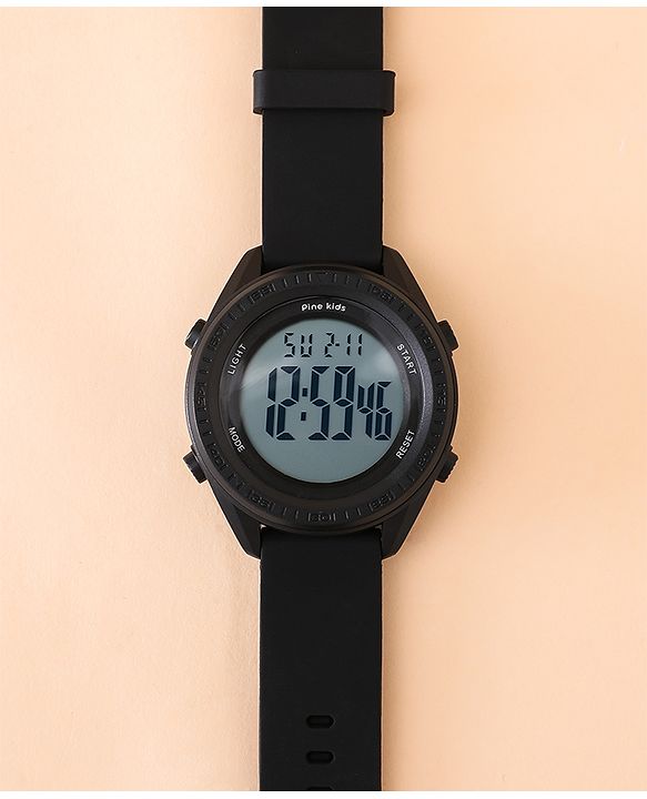 Pine Kids Free Size Digital Watch - Black