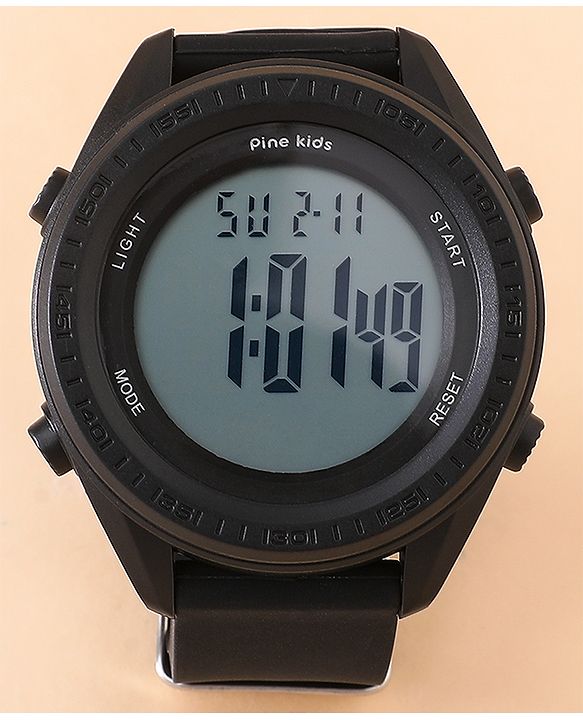 Pine Kids Free Size Digital Watch - Black