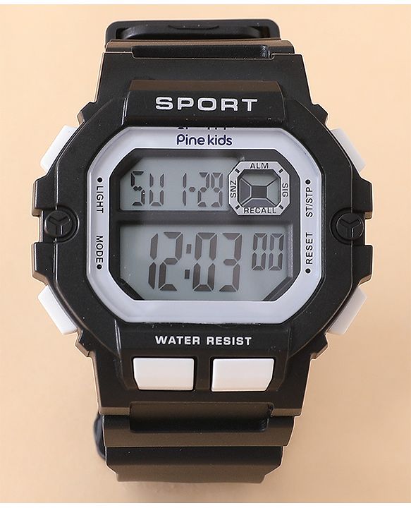 Pine Kids Free Size Digital Watch - Black