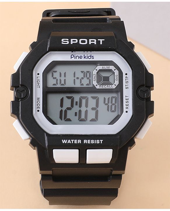 Pine Kids Free Size Digital Watch - Black