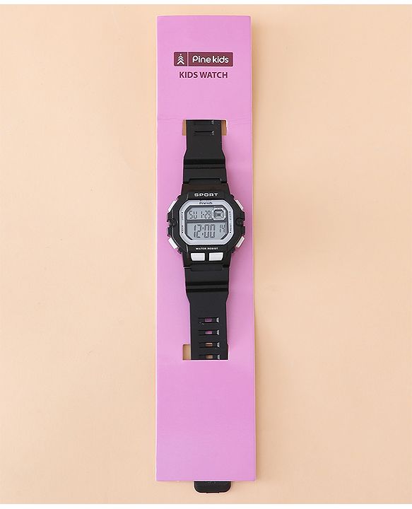 Pine Kids Free Size Digital Watch - Black