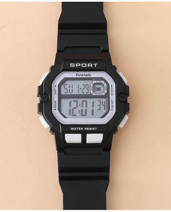 Pine Kids Free Size Digital Watch - Black