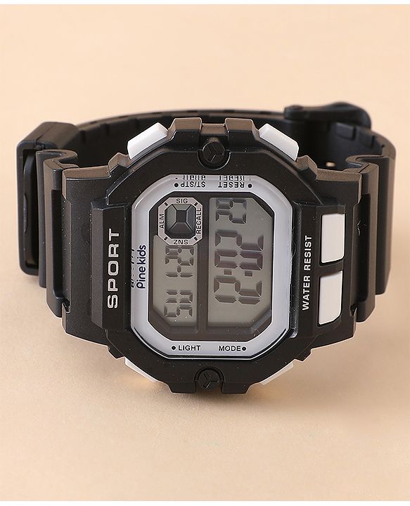 Pine Kids Free Size Digital Watch - Black