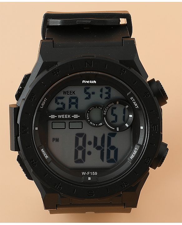 Pine Kids Free Size Digital Watch - Black