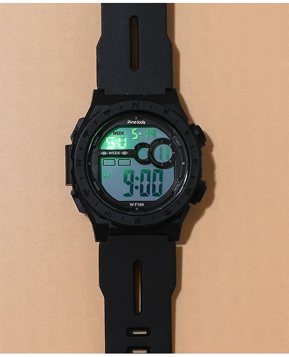 Pine Kids Free Size Digital Watch - Black