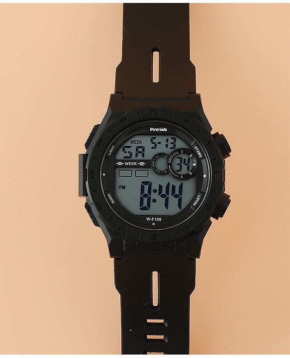 Pine Kids Free Size Digital Watch - Black