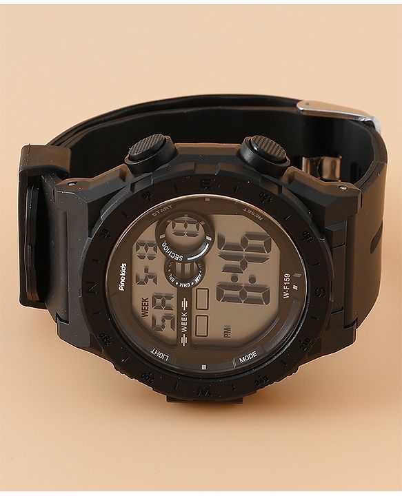 Pine Kids Free Size Digital Watch - Black