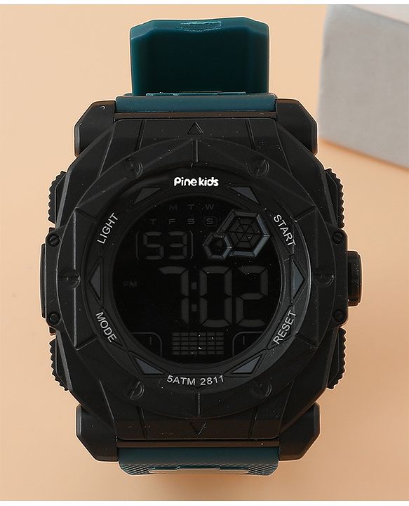 Pine Kids Free Size Digital Watch - Peacock Blue