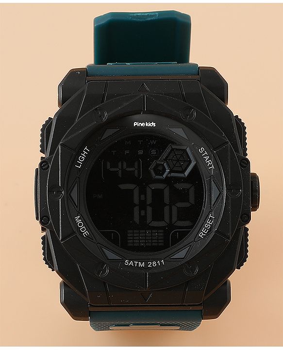Pine Kids Free Size Digital Watch - Peacock Blue