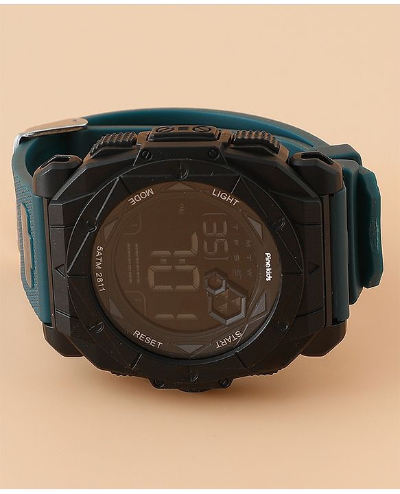 Pine Kids Free Size Digital Watch - Peacock Blue