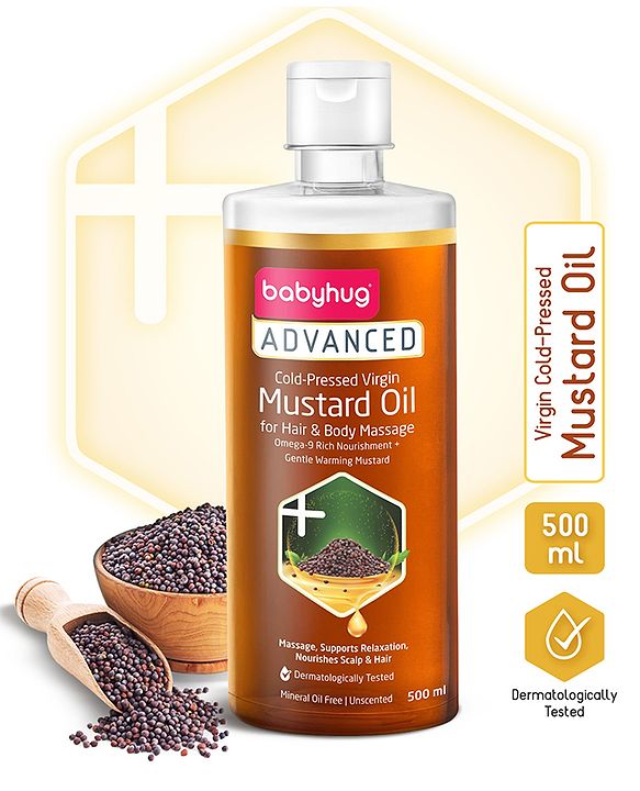 Babyhug Advanced Cold-Pressed Virgin Mustard Oil - 500 ml