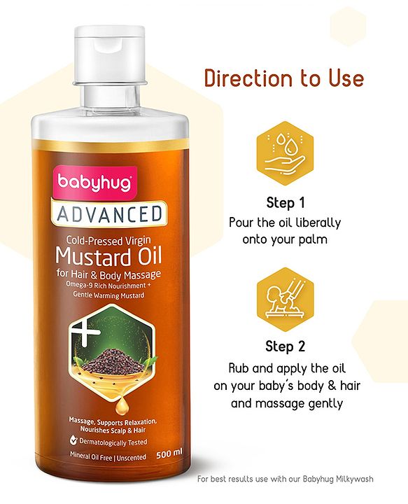 Babyhug Advanced Cold-Pressed Virgin Mustard Oil - 500 ml