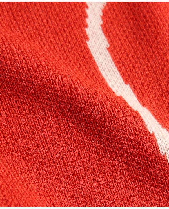 Pine Kids Knit Full Sleeves Front Open Sweater With Heart Design - Red