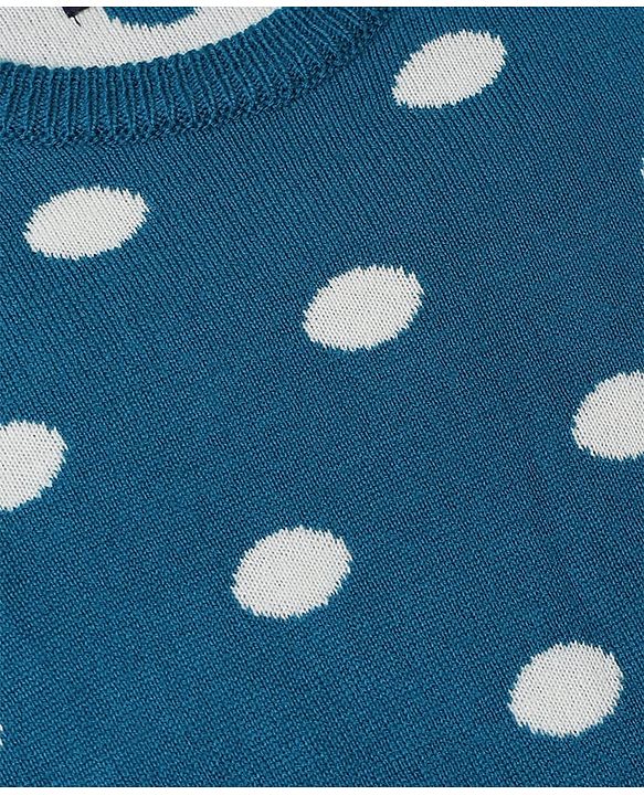 Pine Kids Knit Full Sleeves Sweater Set With Polka Dot & Star Design - Pink