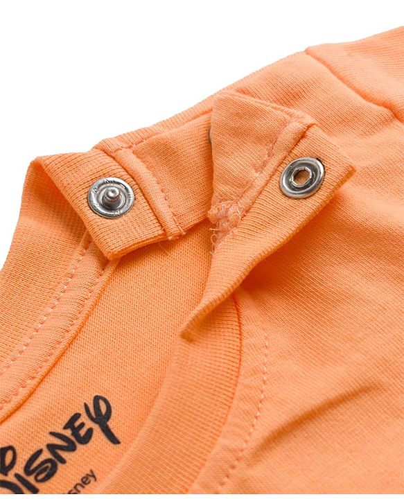 Babyhug Disney Single Jersey Knit Half Sleeves T-Shirt & Shorts Night Suit With Marie Graphics - Orange
