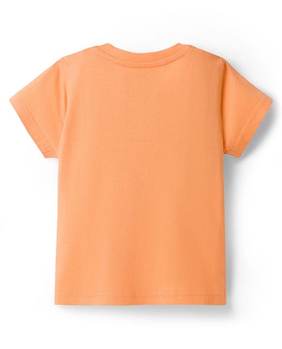 Babyhug Disney Single Jersey Knit Half Sleeves T-Shirt & Shorts Night Suit With Marie Graphics - Orange