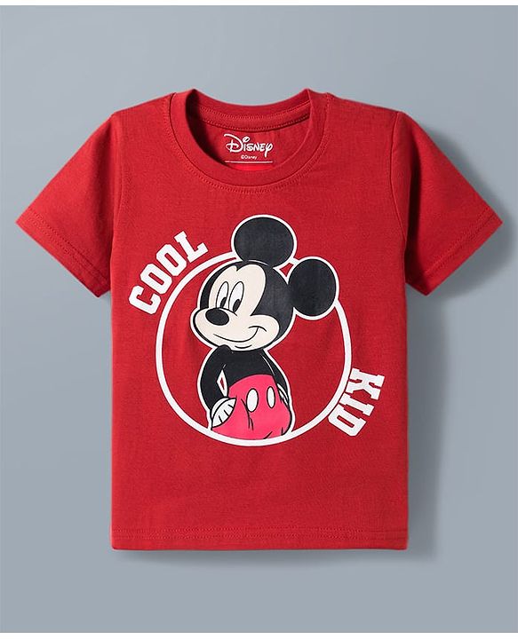 Babyhug Disney Single Jersey Knit Half Sleeves T-Shirt & Shorts Night Suit With Mickey Mouse Graphics Pack of 2 - Multicolor