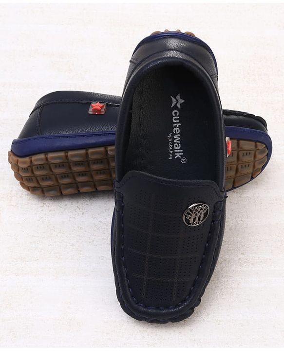 Cute Walk by Babyhug Slip On Formal & Party Wear Shoes With Applique - Navy Blue