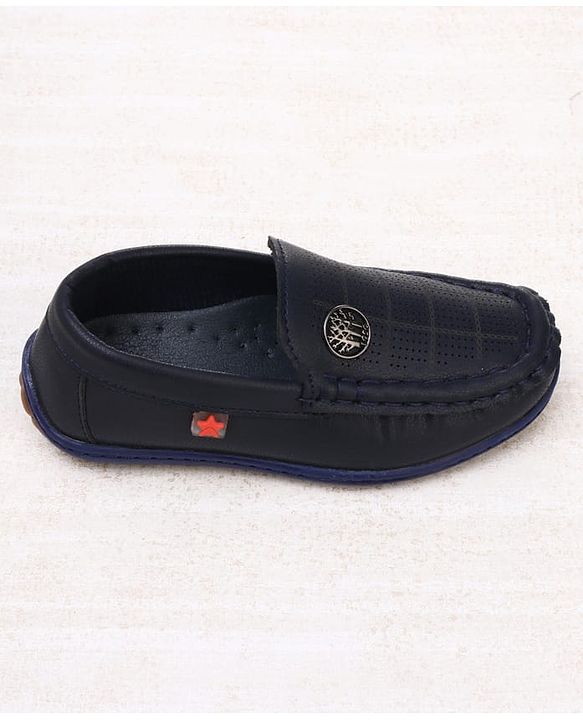 Cute Walk by Babyhug Slip On Formal & Party Wear Shoes With Applique - Navy Blue