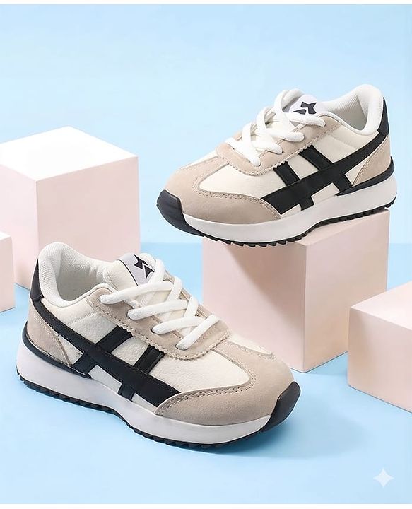 Cute Walk by Babyhug Lace Up Solid Sneaker Shoes - Black