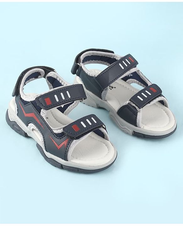 Cute Walk by Babyhug Velcro Closure Solid Sandals - Navy Blue