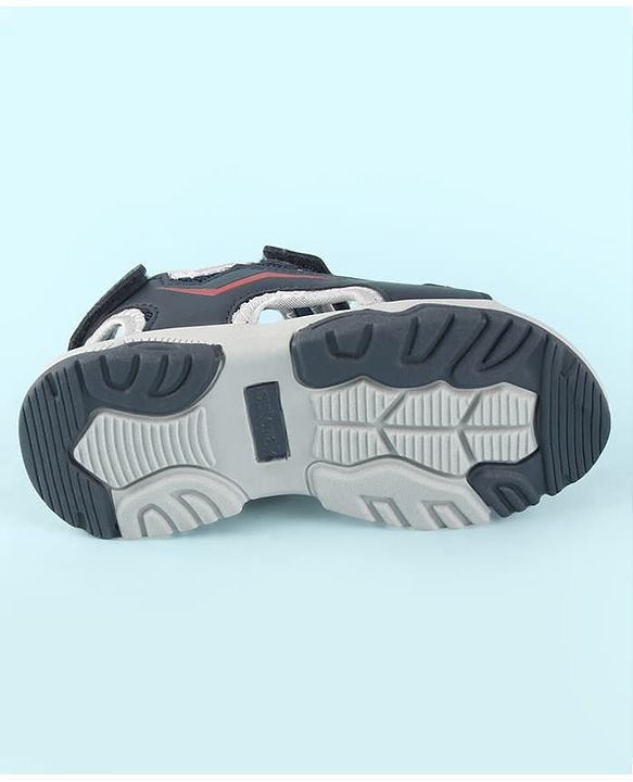 Cute Walk by Babyhug Velcro Closure Solid Sandals - Navy Blue