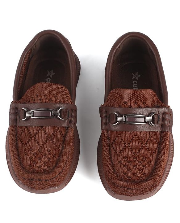 Cute Walk by Babyhug Slip On Formal & Party Wear Shoes With Applique -Brown
